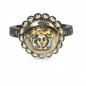 Vtg Vintage Authentic Versace Silver Brass Ring Medusa Y2K Gothic 6